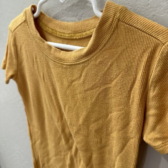 Plain Jane Mustard Ribbed Short Pajamas - Picture 2 of 7